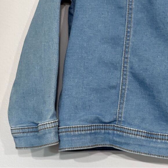 Disney | Girls Lt Wash Blue Denim Elsa Frozen Jean Jacket Snap Closure Size 10 - Picture 5 of 16